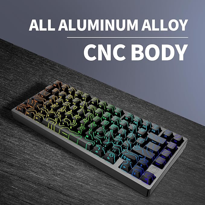 MG75PRO 81 Keys Wired Magnetic Switch Mechanical Keyboard, Hall Effect, 8KHZ/ARGB/CNC Aluminum, Gasket Structure Gaming Keyboard(Black)