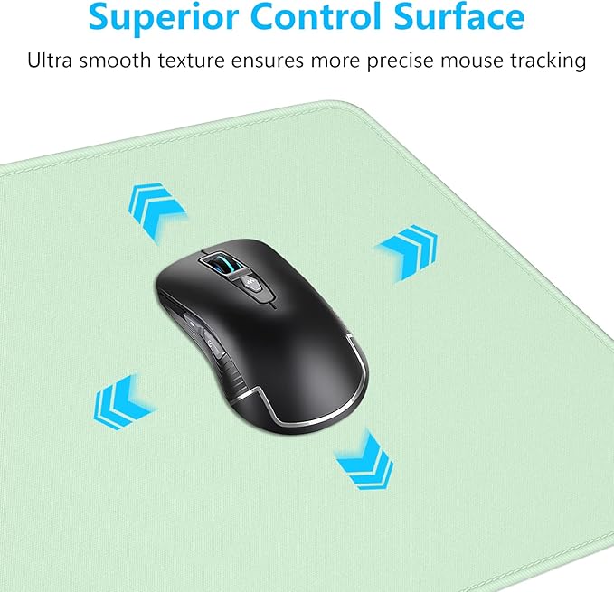 Dapesuom Large Gaming Mouse Pad, Extended Mouse Mat with Stitched Edges, Full Size Keyboard Pad with Non-Slip Base, Big XXL Computer Desk Mats for Gamer, Laptop, Office, 31.5 x 15.7in, Lake Green