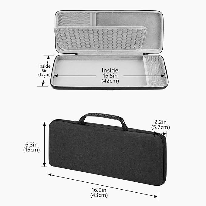 GEEKRIA 75% Keyboard and Mouse Combo Carrying Case, Compatible with AULA F75 Pro/S75 PRO, Keychron K2 Version 2/Q1 HE, ASUS ROG Azoth 75%, Redragon K673 PRO, 84 Keys Hard Shell Travel Bag