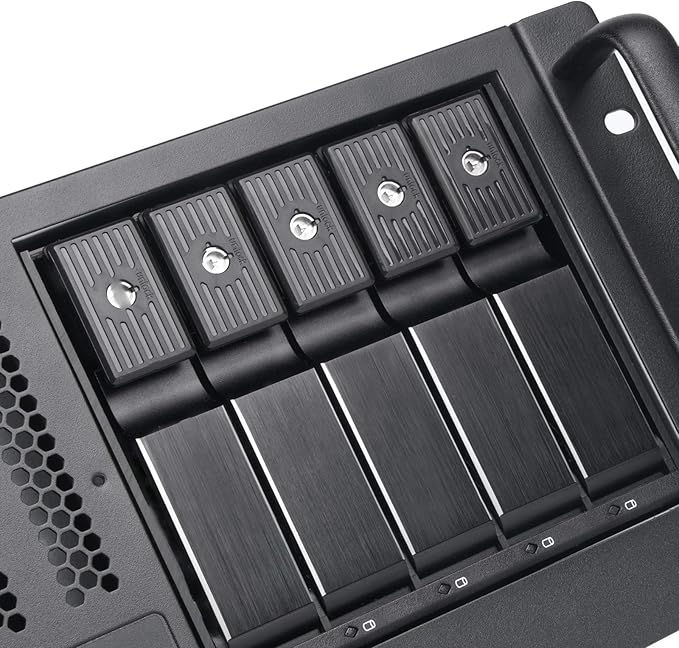 SilverStone Technology RM41-H08 4U Rackmount Server Case with 5 x 3.5 Hot-Swappable Bay and 3 x 5.25 Bays with USB 3.1 Gen 1 RM41-H08-x