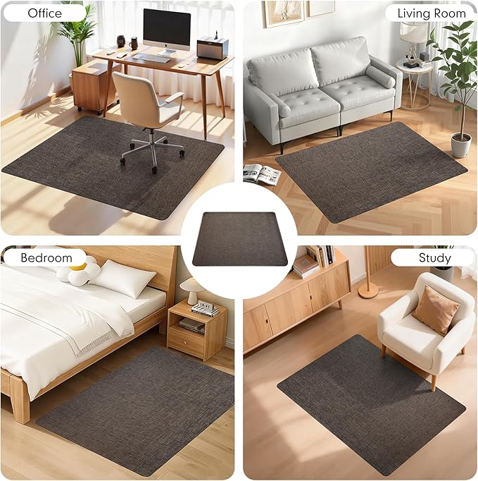 Office Chair Mat,36"x48" Anti-Slip Waterproof Hardwood Floor Chair Mat,Heavy Duty Floor Protector Rolling Chairs for Home Office(Coffee)