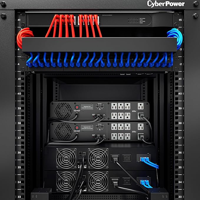 CyberPower CP1500PFCRM2U PFC Sinewave UPS Battery Backup and Surge Protector, 1500VA/1000W, 8 Outlets, AVR, Short Depth 2U Rackmount, UL Certified