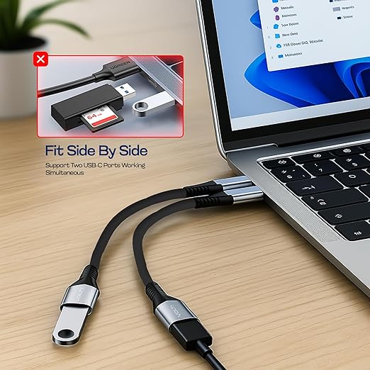 USB to USB C Adapter 3.1 [2 Pack] 5Gbps Cable On The Go usbc to USB Adapter Compatible with MacBook, iPhone 17/16/15 Pro Max/Plus/Air/16e/15, Samsung Galaxy S26/S25/S24/S23 Plus/Ultra, Ipads/Tablets
