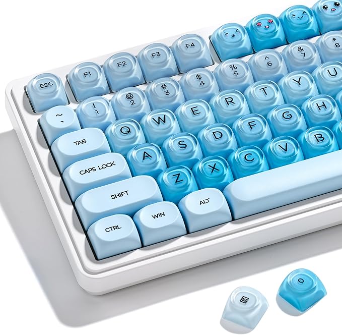 OHY PBT Keycaps, XVX Blue Jelly HOA Profile Key Cap, 132-Key Cute Custom Keycaps (for Mechanical Keyboards with Cherry/Gateron MX Switches)-Uyuni Dreams(ONLY KEYCAPS)