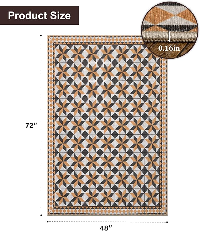 chakme Office Chair Mat for Hardwood Floor, 72"x48" Easy Glide Computer Desk Mat Protector for Rolling Chair Under Desk Rug Nonslip Backing, Machine Wash, (Plaid)