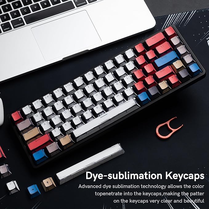 Retro Anime PBT Keycaps-Cherry Keycaps, Custom Keyboard Key caps 60 65 75 100 Percent, 5 Side Dye Sublimation 141 Keys Set for Cherry Gateron MX Switches Keyboards, White (Shine Through Manga)