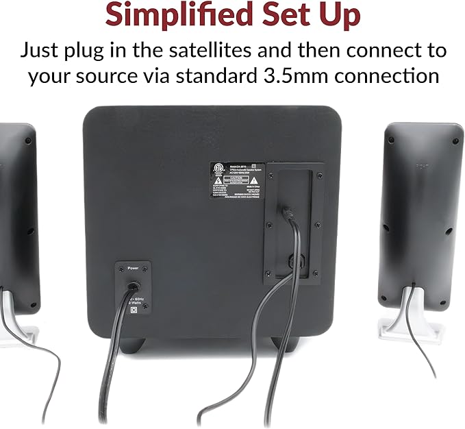 Cyber Acoustics CA-3610 2.1 Multimedia Speaker System with Subwoofer, Perfect Computer Speakers for PC or Mac, Great for Music, Movies, and Gaming