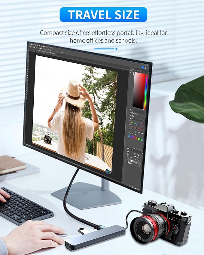 8 in 1 USB C Docking Station - 4K HDMI, 100W PD, 3 5Gbps Data Ports, TF/SD Card Reader, USB Hub for Laptop, MacBook Pro/Air/Mac/Dell/HP/ASUS/Acer/Steam Deck