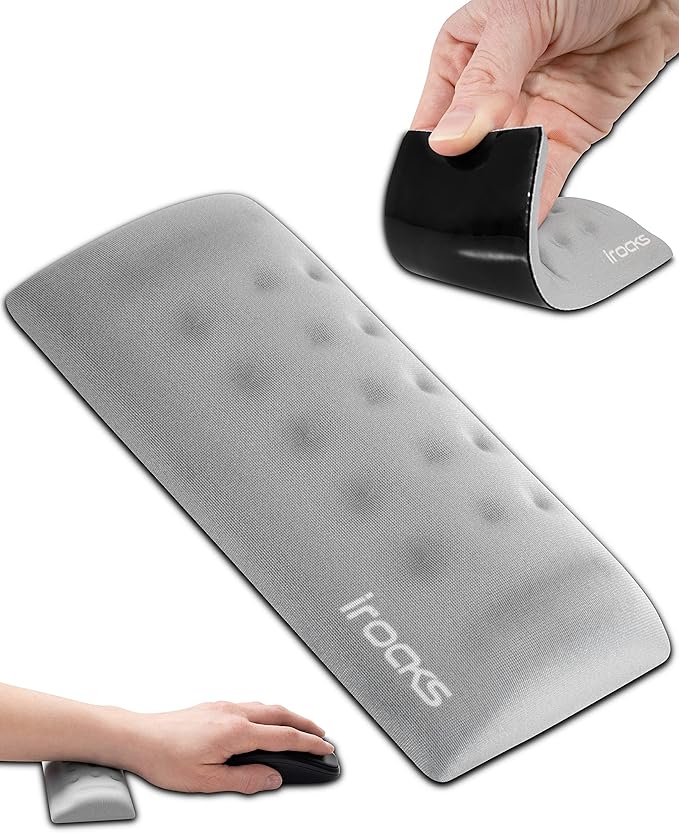 i-Rocks Memory Foam Mouse Wrist Rest - Pain-Reducing Wrist Rest for Mouse - Non-Slip Rubber Base Wrist Rest - Cooling Mouse Wrist Support for Long Hours of Work, Studying, Gaming