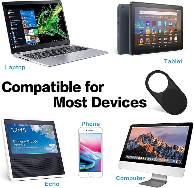imluckies 3 Pack Webcam Cover Slide, 0.023 inch Ultra-Thin Metal Camera Cover for Laptop Computer, MacBook Pro/Air iMac iPad Tablet iPhone 8/7/6 Plus, Echo Show/Spot Web Camera Privacy Covers