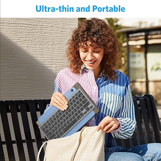 OMOTON Bluetooth Keyboard Compatible with iPad A16 11th 10th Generation, iPad 10.2 (9th/8th/7th), iPad Pro 13/12.9/11 inch, iPad Air/Mini and More iOS Devices, Black Grey