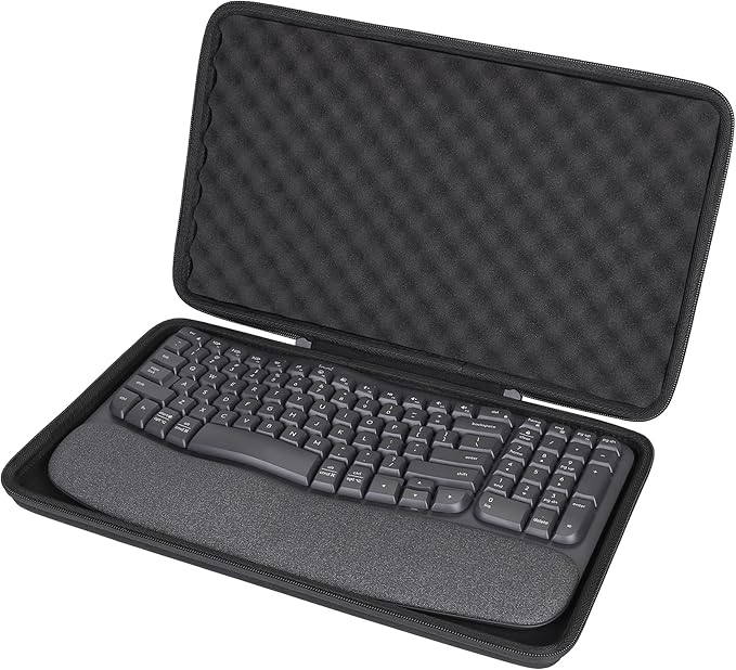 co2CREA Hard Case Compatible with Logitech Wave Keys MK670 Combo/Wave Keys Wireless Ergonomic Keyboard,Graphite Case