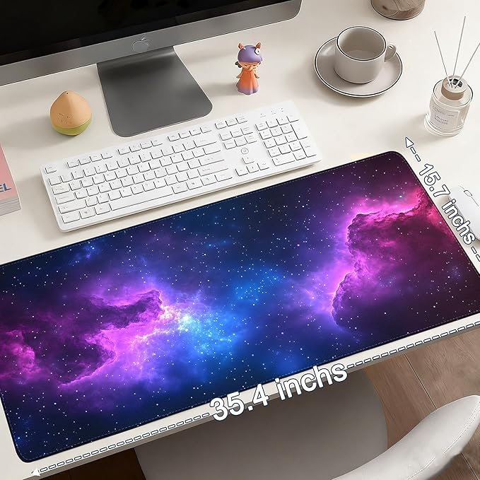 Mouse Pad Gaming - Desk Mat for Keyboard and Mouse - Galaxy Space Large Mouse Pads for Desk, Desks Pad(35.4" X 15.7") with Non-Slip Base, Galaxy Nebula Gaming Mousepad for Game, Office and Home