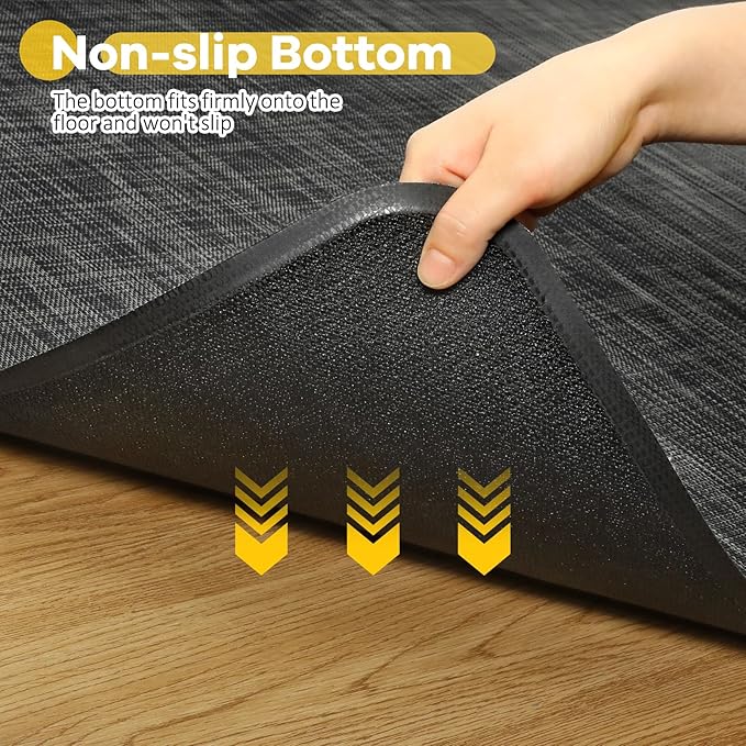 BesWin Office Chair Mat for Hard Floors, 36" x 48" Heavy Duty Desk Floor Mat for Hardwood/Tile Floors, Computer Chair Mat for Rolling Chair, Anti Slip Desk Rug PVC Floor Protector Mat for Office Home