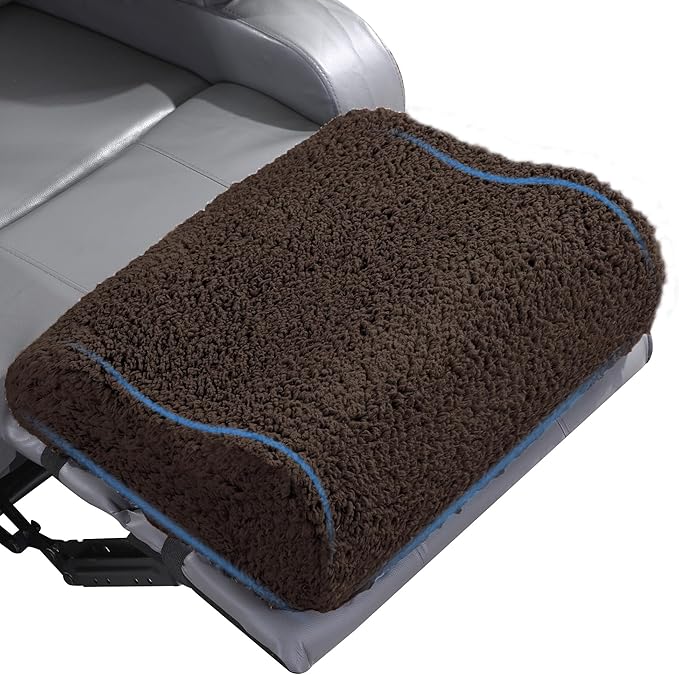 HOMBYS Extra Large Recliner Leg Pillow, Sherpa Foam Foot Rest for Sleeping Rest, Wave Shape Recliner Cushion, Multipurpose Footrest Extender, Back & Lumbar Pillow for Bed Sofa,(Coffee)