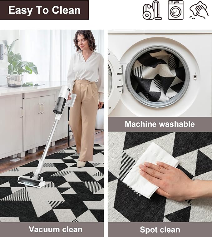 chakme Office Chair Mat for Hardwood Floor, 48"x36" Easy Glide Computer Desk Mat Protector for Rolling Chair Under Desk Rug Nonslip Backing, Machine Wash, (Geometry)