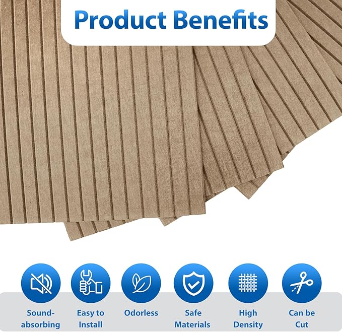 10 Pack Acoustic Panels,48"*24"*0.47"Self-Adhesive Soundproof Wall Panels,High Density Sound Proof panels for Walls, Office, Reccording Studio, Home,Ceiling-Deep Camel