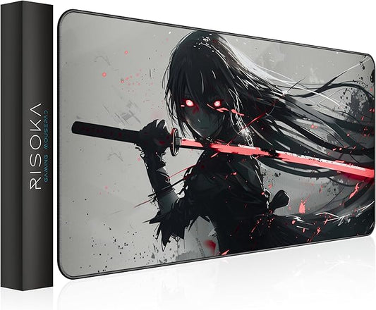 XXL Gaming Mouse Pad 35.4 x 15.7 inch - Water-Resistant & Stitched Edges - Large Anime XL Mousepad for Desk - Gamer Accessories Big Full Deskpad Mat Game Mousepads Deskmat