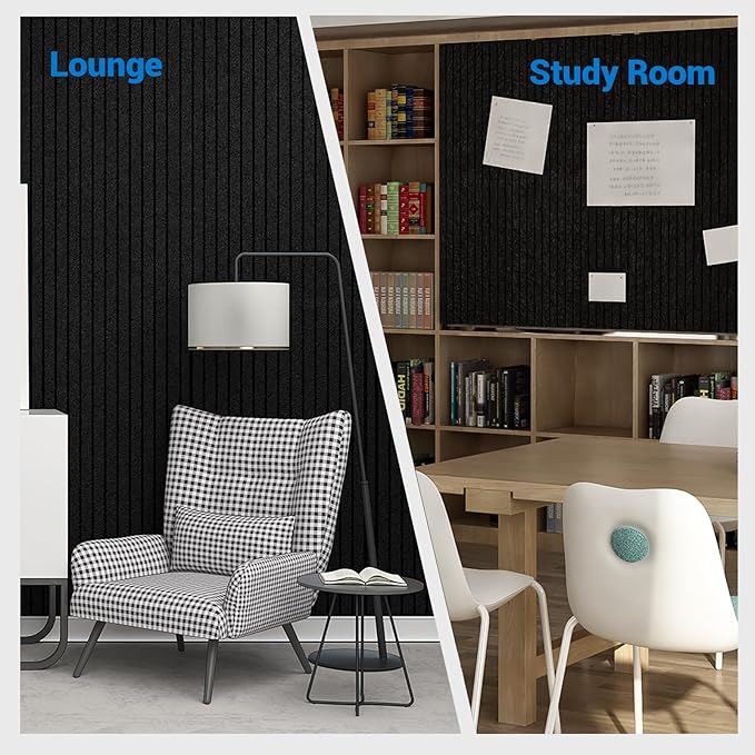 10 Pack Acoustic Panels,48"*24"*0.47"Self-Adhesive Soundproof Wall Panels,High Density Sound Proof panels for Walls, Office, Reccording Studio, Home,Ceiling-Black