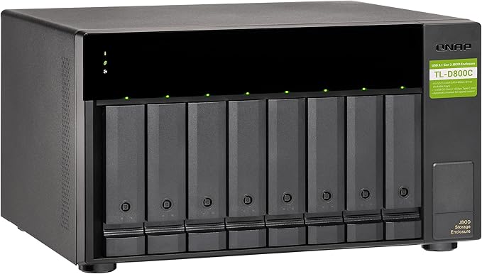 QNAP TL-D800C 8 Bay Desktop JBOD Storage Enclosure with USB 3.2 Gen 2 Type-C Connectivity