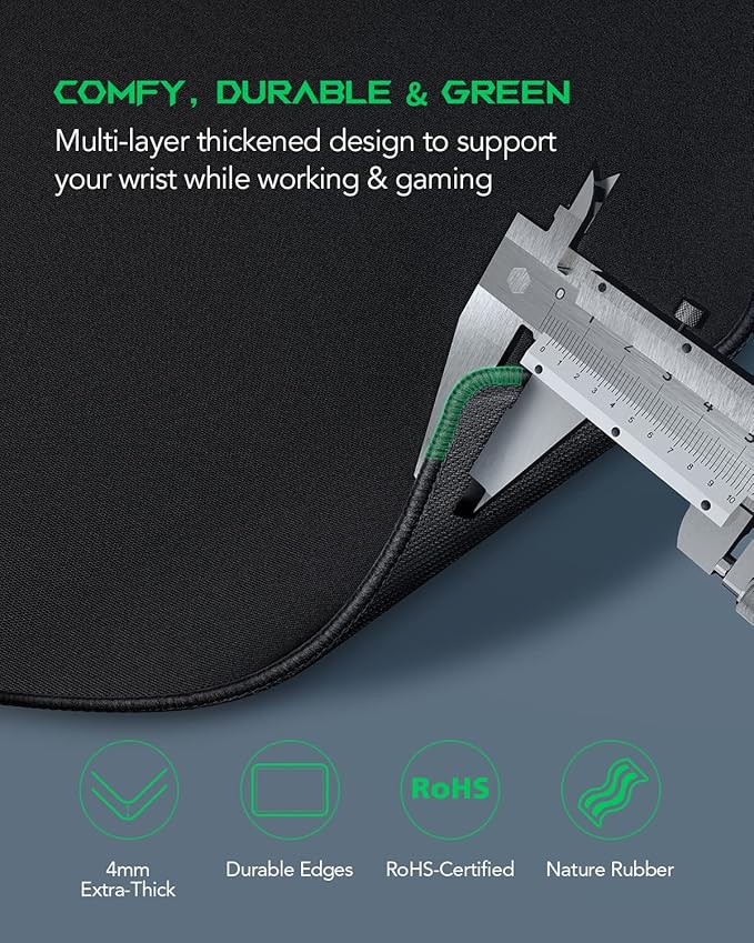 Black Shark Gaming Mouse Pad Desk Mat (35.4" × 15.8" × 0.15") Thick Extended Mousepad Non-Slip Spill-Resistant Mousepad with Special-Textured Surface, Anti-Fray Stitched Edges Desk Pad Manta P3
