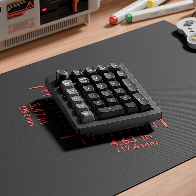 Keychron V0 Ultra 8K Polling Rate Wireless (2.4 GHz & Bluetooth) ZMK Custom Number Pad with Hot-swappable Switches 360-Hr Battery PBT Keycaps for Mac Windows Linux