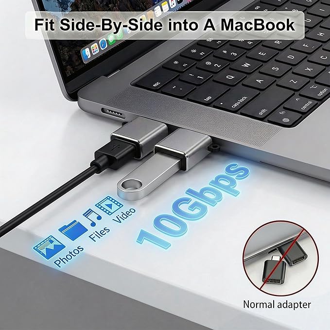 USB C to USB Adapter 6 Pack,Type C to USB Adapter,USBC Male USBA Female OTG Adaptor,USBC Adapters for iPhone 17 16 15,MacBook Pro Air,iPad Pro,Galaxy S25 S24 S23 S22