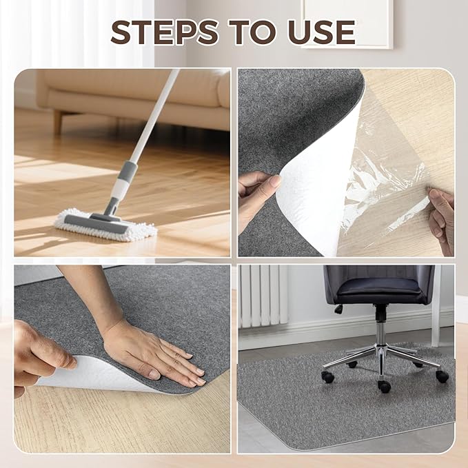 Office Chair Mat,Hard Floor Chair Mat Suitable for Hardwood and Tile Floors,Large Non-Slip Floor Protection Mat,Does Not Pill,Grey(36"x48")