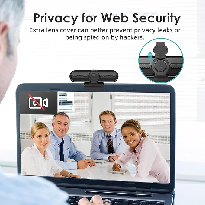 saylas 2K Webcam with Microphone, 78°FOV FHD PC Camera with 2K/30fps, 1080P/60fps, Privacy Cover, Plug & Play USB Web Cam, Autofocus, External Webcam for PC, Computer Web Camera for Laptop, Mac, Zoom