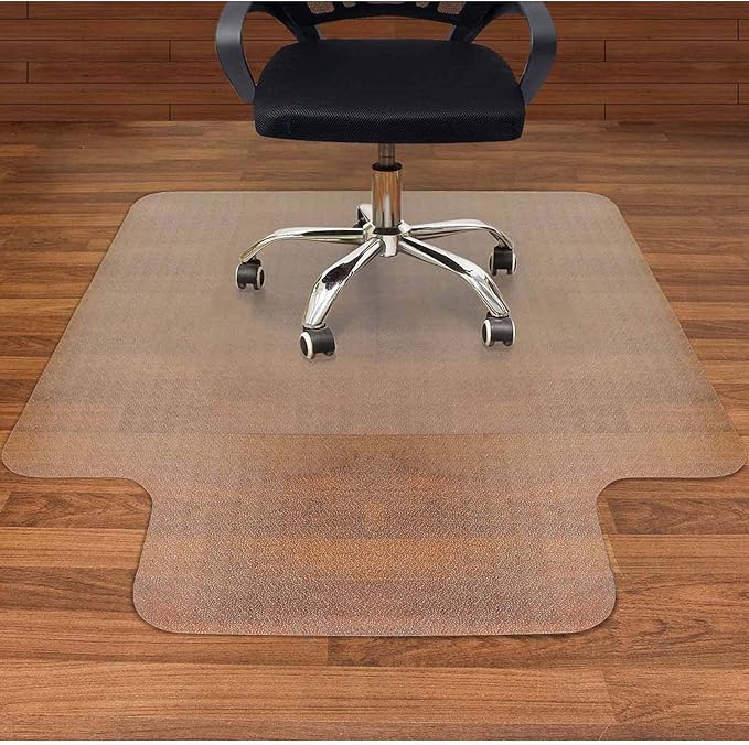 AiBOB Office Chair Mat for Hardwood Floor, 45 X 53 inches, Hard Floor Chair Mats Under Computer Desk, Easy Glide for Rolling Chairs, No Curling