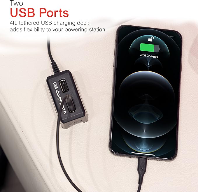 GE UltraPro 12 Outlet Surge Protector, Tethered 2 USB Ports, 8 Ft Power Cord, 4320 Joules, Flat Plug, Power Filter, Circuit Breaker, Warranty, UL Listed, Black, 11824