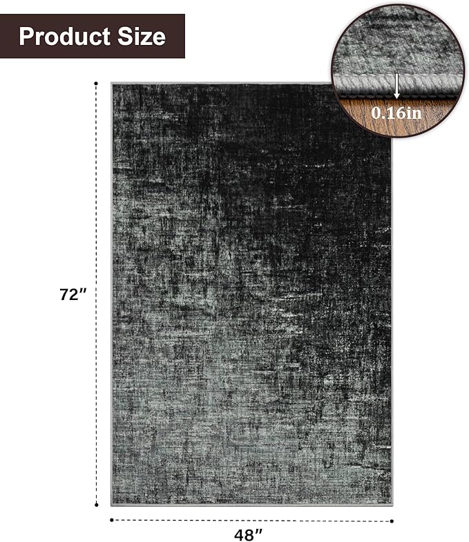 chakme Office Chair Mat for Hardwood Floor, 72"x48" Easy Glide Computer Desk Mat Protector for Rolling Chair Under Desk Rug Nonslip Backing, Machine Wash, (Abstract)