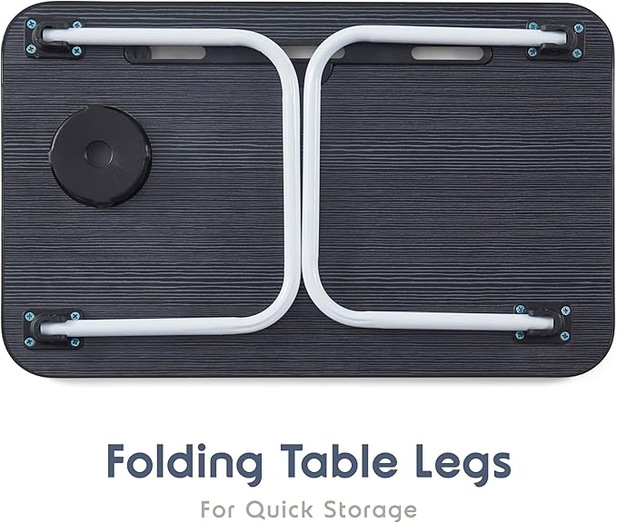 Laptop Bed Tray Table, Laptop Stand, Portable Lap Desks with Foldable Legs, Reading Desk for Sofa Couch Floor - Small