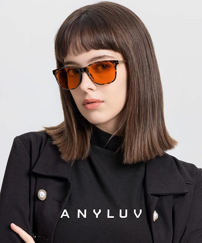 ANYLUV Blue Light Glasses for Men, Lightweight Computer Gaming Glasses, Stylish Anti Eyestrain Blue Light Blocking Men
