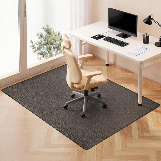 Office Chair Mat,48"x55" Anti-Slip Waterproof Hardwood Floor Chair Mat,Heavy Duty Floor Protector Rolling Chairs for Home Office(Coffee)