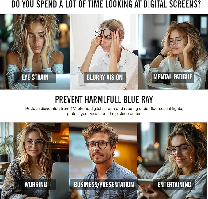 Blue Light Glasses For Woman/Men Blue Light Blocking Glasses, Retro Round Anti Eyestrain Computer Glasses