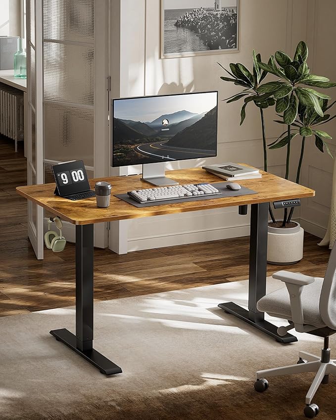 Marsail 48x24 Electric Standing Desk - Adjustable Height Computer Desk with Memory Presets, Storage Bag & Cable Management for Home Office & Gaming Workstations