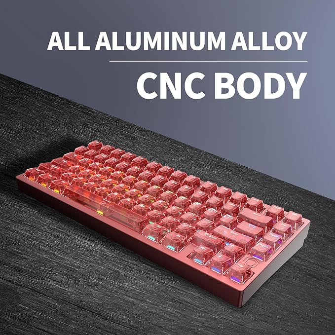 MG75PRO 81 Keys Wired Magnetic Switch Mechanical Keyboard, Hall Effect, 8KHZ/ARGB/CNC Aluminum, Gasket Structure Gaming Keyboard(Red)