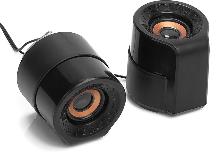Frisby Audio FS-910 USB Powered 2.0 Stereo Computer Speakers - 8W Total Output, in-Line Volume Control, Compact Desktop Design for PC/Laptop, 100Hz Frequency Response, Plug & Play - Black