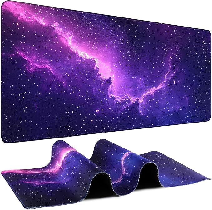 Mouse Pad Gaming - Desk Mat for Keyboard and Mouse - Galaxy Space Large Mouse Pads for Desk, Desks Pad(35.4" X 15.7") with Non-Slip Base, Galaxy Nebula Gaming Mousepad for Game, Office and Home