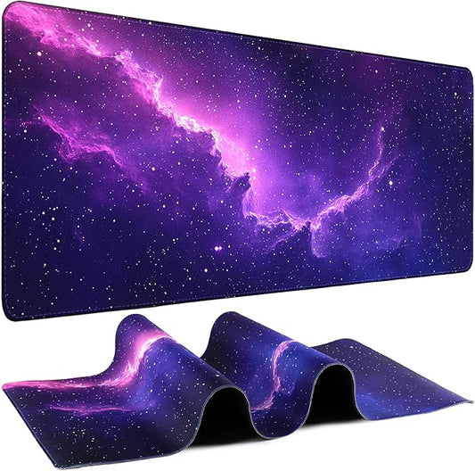 Mouse Pad Gaming - Desk Mat for Keyboard and Mouse - Galaxy Space Large Mouse Pads for Desk, Desks Pad(35.4" X 15.7") with Non-Slip Base, Galaxy Nebula Gaming Mousepad for Game, Office and Home