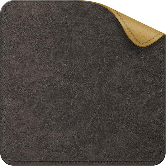 Imitation Crazy Horse Leather Desk Mat - Waterproof Desk Pad - Ideal for Large Mouse Pad and Desk Mats on Top of Desks (Terracotta+Yellow, 11"*8")