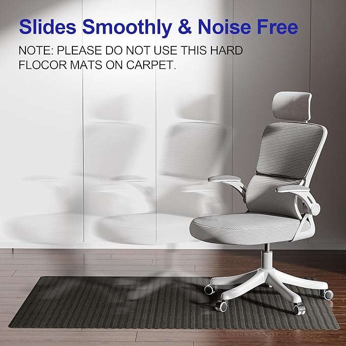 Delamu Office Chair Mat for Hardwood Floor, 36"×48" Floor Protector for Under Desk Computer Rolling Chair Mat, Anti-Slip PVC Chair Mats for Office Home (Black Brown)