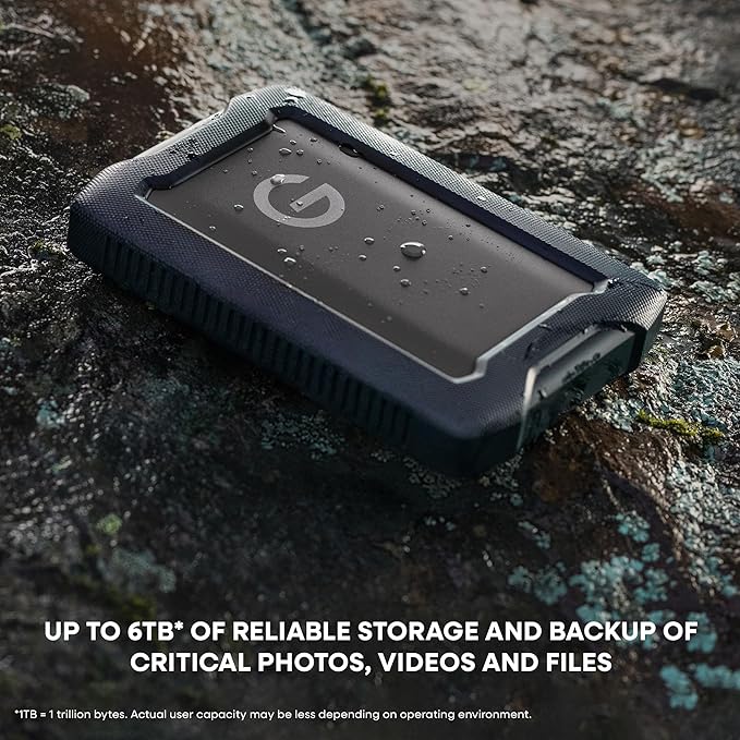 SanDisk Professional 5TB G-Drive ArmorATD - Rugged, Durable Portable External Hard Drive HDD, USB-C, USB 3.2 Gen 1 - SDPH81G-005T-GBA1D