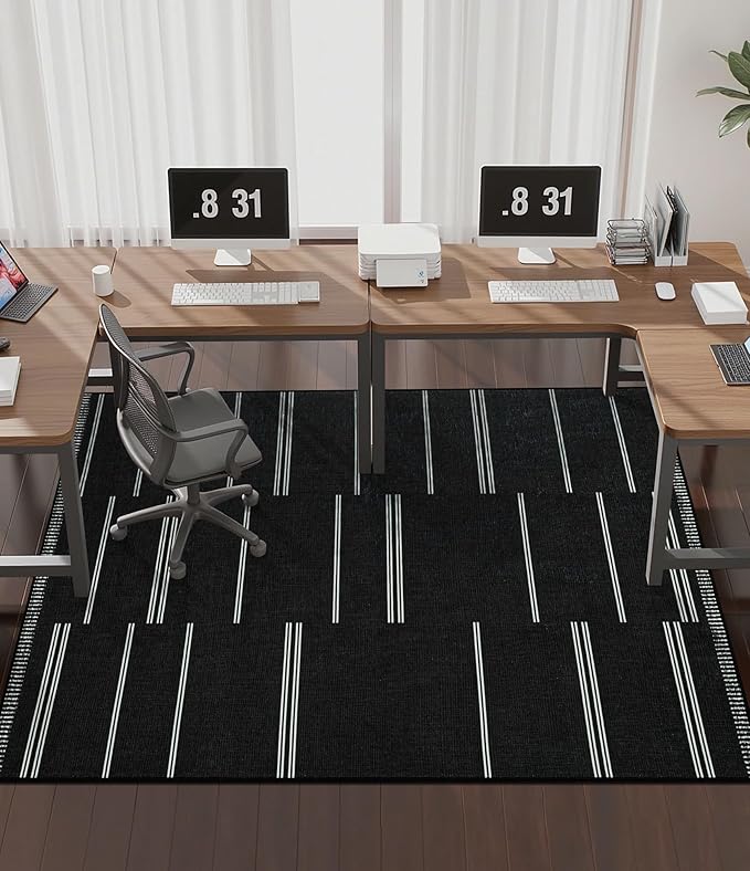 chakme Office Chair Mat for Hardwood Floor, 72"x48" Easy Glide Computer Desk Mat Protector for Rolling Chair Under Desk Rug Nonslip Backing, Machine Wash, (Stripes)