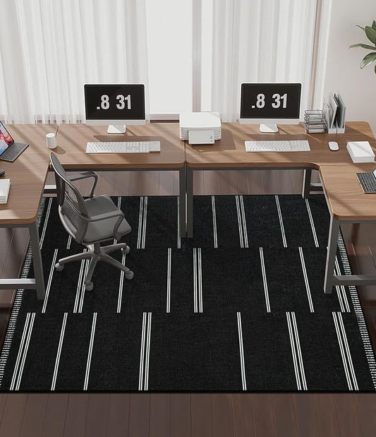 chakme Office Chair Mat for Hardwood Floor, 72"x48" Easy Glide Computer Desk Mat Protector for Rolling Chair Under Desk Rug Nonslip Backing, Machine Wash, (Stripes)