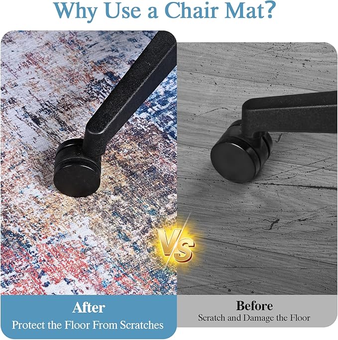 Office Chair Mat for Hardwood Floor & Tile Floor,36"X 48" Heavy Duty Desk Chair Mat for Hard Floors, Under Desk Rug for Rolling Computer Chair,Anti Slip,Low Pile Carpet Protector-Convex Multii