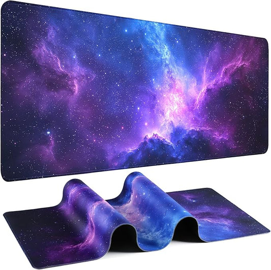 Mouse Pad Gaming - Desk Mat for Keyboard and Mouse - Galaxy Space Large Mouse Pad for Desk, Mousepad (35.4" X 15.7") with Non-Slip Base, Desks Pad Mat for Gaming, Office and Home