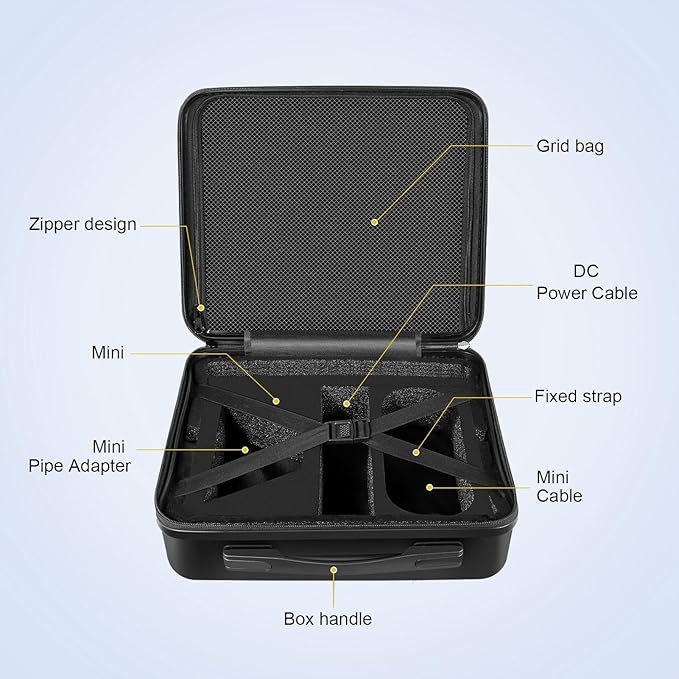 Hyuduo Travel for Mini, Hard Satellite Accessories Storage, with Customizable Shock Absorbing Foam Interior, for Outdoor Camping RV Trips