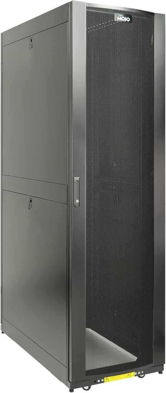 Tecmojo 45U Server Rack Cabinet - PRE-Assembled 24inch Width 48inch Depth IT Network Equipment Cabinet Rack Enclosure with Casters - 3000lbs Weight Capacity(06Black)